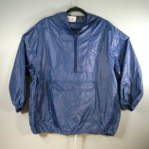 Vtg Lacoste Navy Blue Windbreaker Pullover Jacket